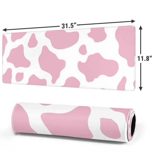 Pink Cow Print Mousepad - Large