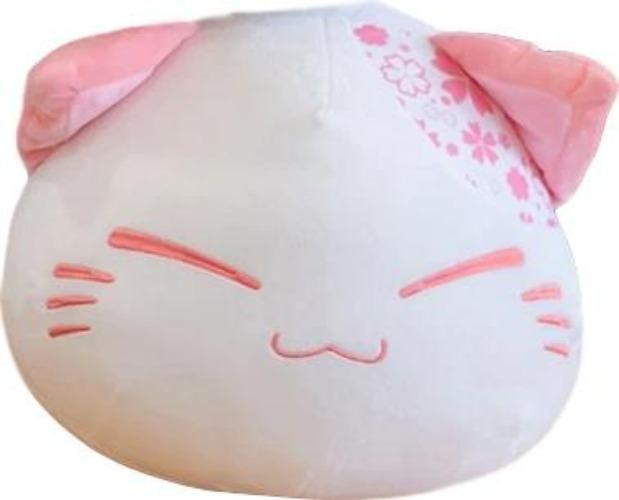 Squinty Cat Plushie (2 COLORS) - Pink / 16" / 40 cm