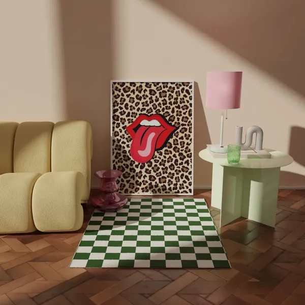 Retro Music Poster - Leopard Print - Wall Art - Rolling Poster - 80s Vintage Poster - Aesthetic Decor - Retro Wall Art - Rock and Roll Print