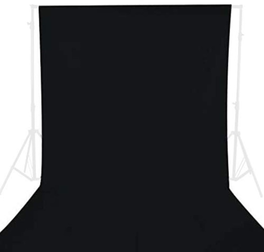 GFCC Black Backdrop Curtain - Polyester 6FT x 10FT for Wedding Party Banquet Fabric Backdrop - 6ftx10ft - Black