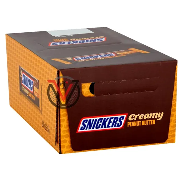 VIMIX Snickers & Mars Full Box of Chocolate Bars (Creamy Peanut Butter Duo Bar 24 x 36.5g)