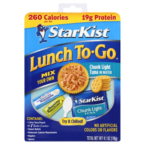 StarKist Lunch To-Go Chunk Light Pouch - Mix Your Own Tuna Salad -4.1 Ounce, 12 count (Pack of 1) - Chunk Light Tuna in Water 12 Count (Pack of 1)