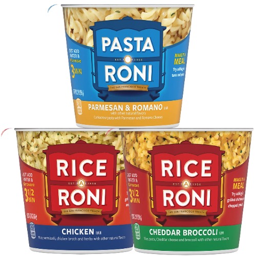 PASTA RONI Quaker Rice a Roni Cups Individual Cup, 3-Flavor Variety Pack, 2.25 Oz, 12 count (Pack of 1) - 3-Flavor Cups Variety Pack