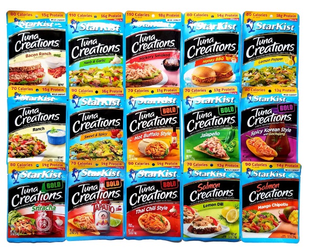 Starkist Tuna Creations/Salmon Creations - Variety Pack of 15 Flavors Bundle