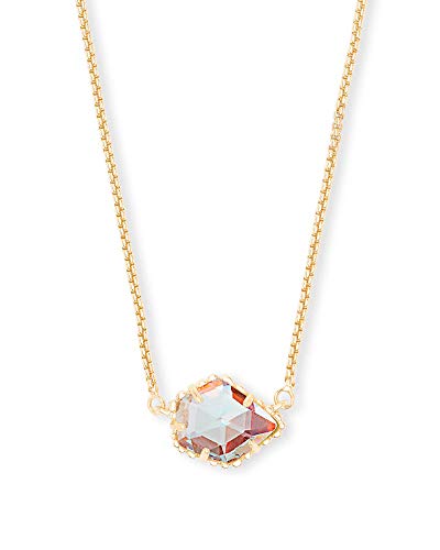 Kendra Scott Tess Pendant Necklace for Women, Fashion Jewelry - GOLD - IRIDESCENT DICHROIC GLASS