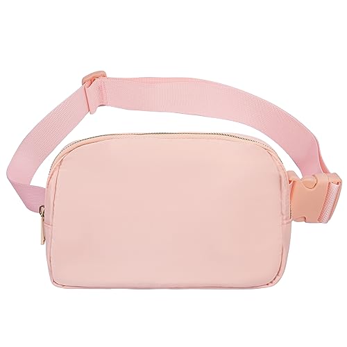 VOROLO Waist Pack for Running Fanny Pack for Women and Men Crossbody Belt Bag Bum Bag with Adjustable Strap for Sports - Pink - 1 Pack Fanny Pack