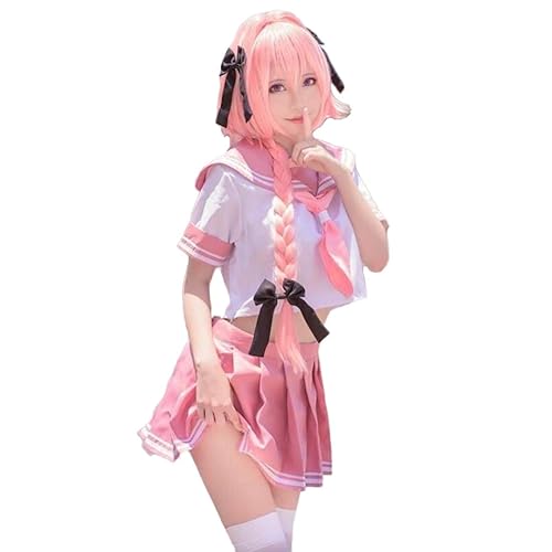 Leaffly Astolfo Cosplay-Kostüm, Rosa, Größe XL