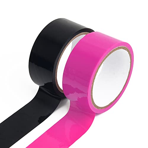 2 Rolls No Stick Static Tapes,Duct Tape Electrostatic Adsorption Tape No Glue No Hair Pulling No Sticky Residue 2 Inch x 50 Feet Black No Adhesive Electrostatic Tapes (Black&Rose) - Black&Rose