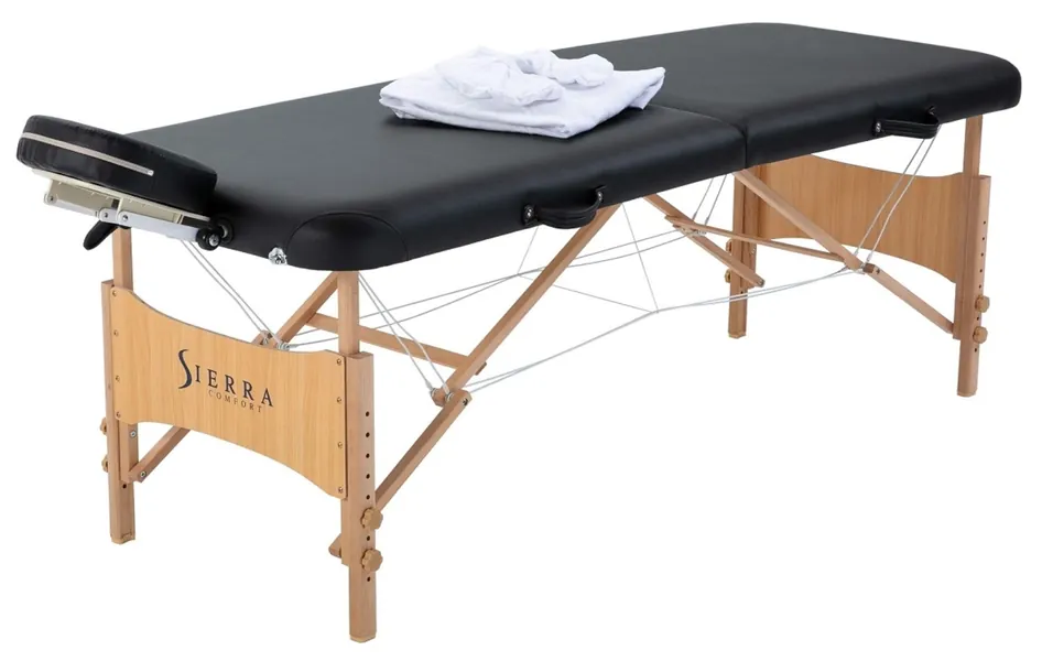 Sierra Comfort All Inclusive Portable Massage Table, Black - 