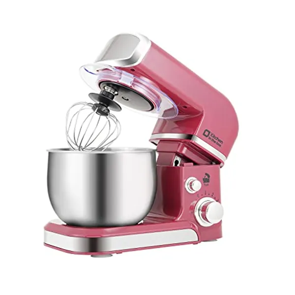 Kitchen in the box Stand Mixer,3.2Qt Small Electric Food Mixer,6 Speeds Portable Lightweight Kitchen Mixer for Daily Use with Egg Whisk,Dough Hook,Flat Beater (Purplish red)