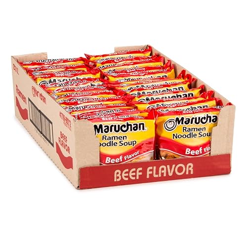 Maruchan Ramen Beef, Instant Ramen Noodles, Ready to Eat Meals, 3 Oz, 24 Count - Beef