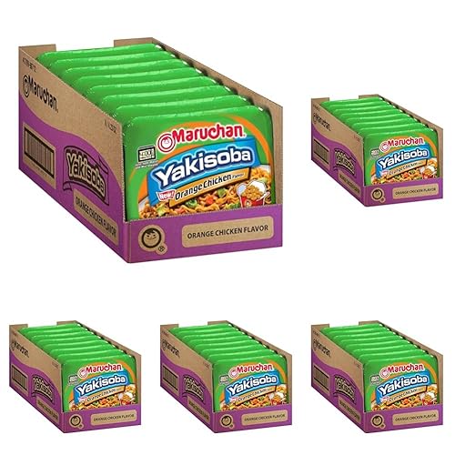 Maruchan Yakisoba Orange Chicken, Japanese Instant Ramen Noodles, 4.23 Oz, 8 Count (Pack of 5) - 4.23 Ounce (Pack of 40) - Orange Chicken