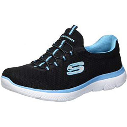Skechers Sport Women's Summits Sneaker - 8.5 - Black/Turquoise