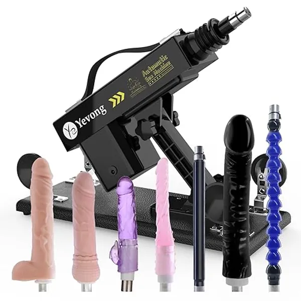 Sex Machine Automatic Sex Thrusting Machine for Women and Men Adult Sex Toy 3XLR Connector Thrusting Dildo Machine for Couples and Solo Play Sex Toys Thruster for Hands-Free Play with 7 Attachments - 7 SET