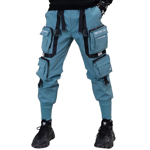 Fabric of the Universe Techwear Fashion Cargo Jogger Pants - Teal Cg-type 11r - X-Large