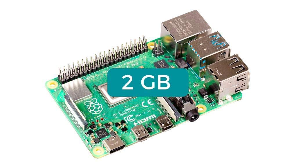 Raspberry Pi 4 model B, 2 GB (2 GB).