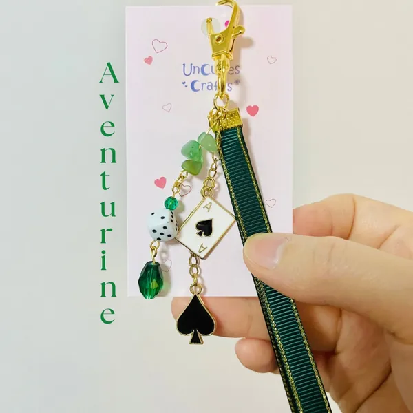 Aventurine keychain/phone charm Honkai Star Rail | hsr inspired accessories | spade playing card charm | anime keychain | cosplay jewelry