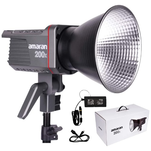 Amaran 200X COB Led Video Light Bi Color 2700K-6500K,250W,51600Lux @1M,CRI≥95,TLCI≥95,App Control,9 Pre-Programmed Lighting Effects,Ultra Silent Fan - 