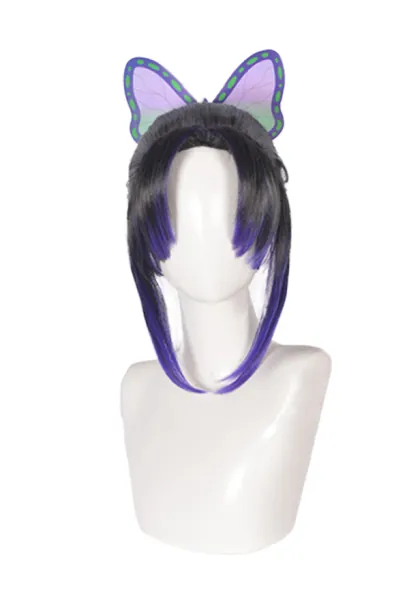 KNY Shinobu Cosplay Wig Widow Butterfly Curly Wig