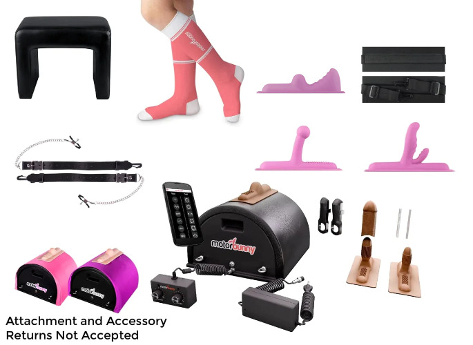Motorbunny Original | Ultimate: Motorbunny + LINK (8 Attachments, 2 Covers, Bunny Rest, Socks, Nipple Clamps) Updated 8/26