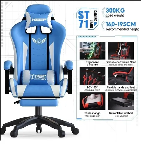 [Gaming Chair] XCGAME Leather Gaming Chair Ergonomic Chair Computer Chair Office Chair Massage Chair with Footrest