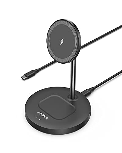 Anker Wireless Charging Stand, PowerWave 2-in-1 Magnetic Stand Lite with 5 ft USB-C Cable, Charging Stand Only for iPhone 13/13 Pro /13 Pro Max /13 Mini / 12/12 Pro and AirPods 2/Pro (No AC Adapter) - Black