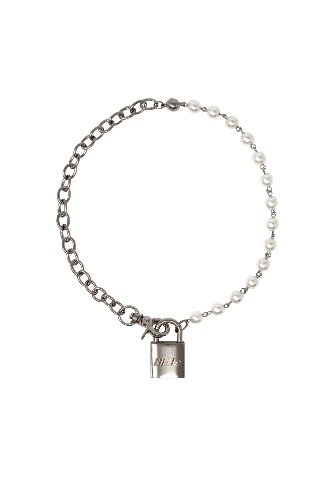 PADLOCK MIXED CHAIN NECKLACE | Default Title