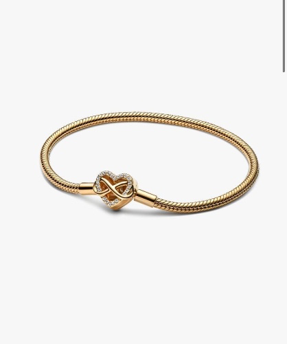 Szikrázó végtelen szívkapcsos kígyólánc karkötő