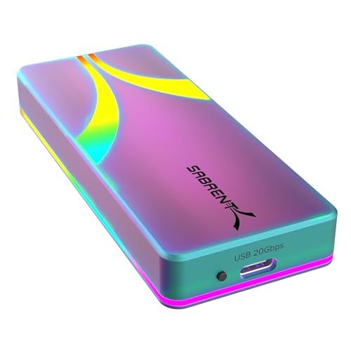 SABRENT Rocket RGB USB C 20Gbps M.2 SATA/NVMe SSD Enclosure - Special Edition (EC-RGBC) - RGB - Special Edition
