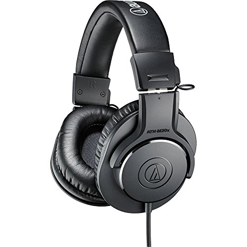 Audio-Technica ATH-M20X Professional Studio Monitor Headphones, Black - Wired