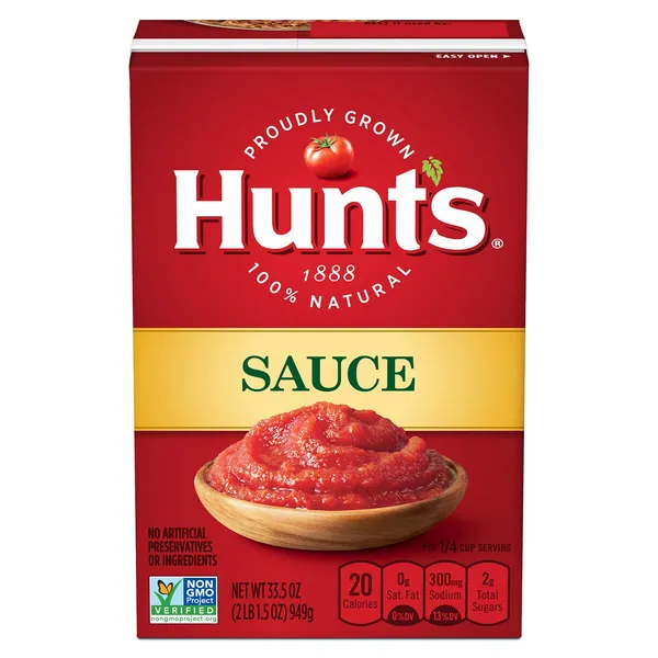 33.5 oz cartons of tomato sauce, 6 pack