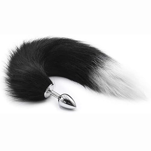 Beauty's Love Adoreyou Fox Tail Toys Soft Smooth Stainless Steel Tail Plug Cosplay Costume Accessory (Black)