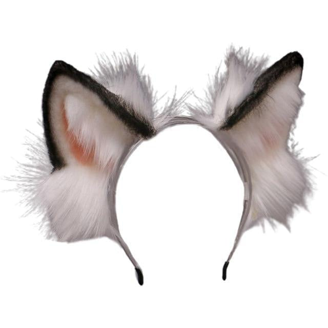 Luxurious Neko Ear Headband (10 Colors!) - White