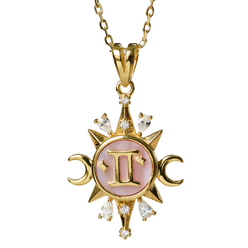 Celestial Horoscope Pendant - Gemini - Gold