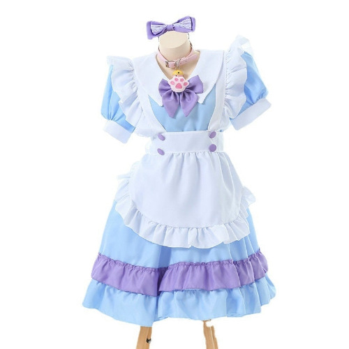 Puppy Maid Dress - Blue/Purple / XL