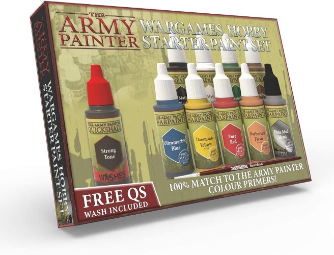 The Army Painter Miniatures Paint Set, 10 Model Paints with FREE Highlighting Brush, 18ml/Bottle, Miniature Painting Kit, Non Toxic Acrylic Paint Set, Wargames Hobby Starter Paint Set (New Version) - Hobby Starter Set