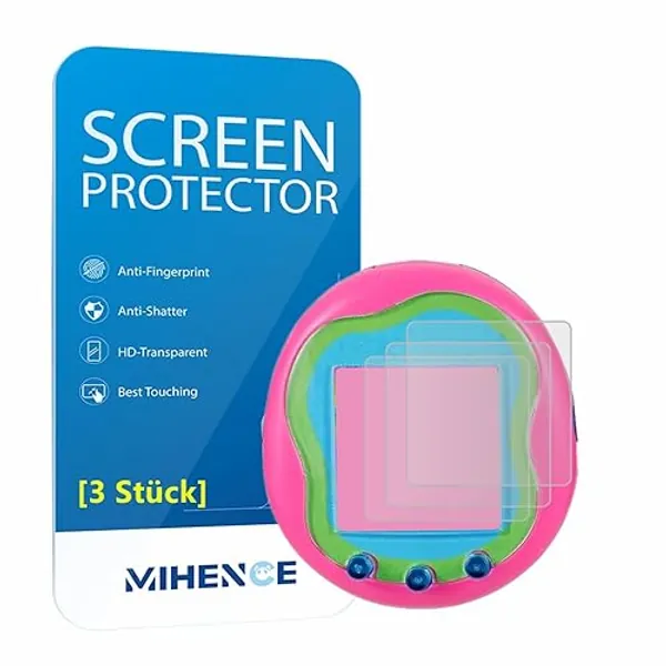 MIHENCE Tamagotchi Uni Compatible Protective Film, PET HD Screen Protector [Pack of 3]