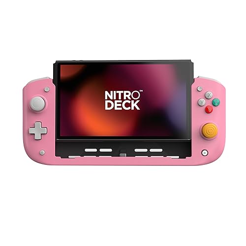 CRKD Nitro Deck - Professional Handheld Controller Deck with Zero Stick Drift for Nintendo Switch and Switch OLED (Retro Pink - Nostalgia Collection) - Retro Pink
