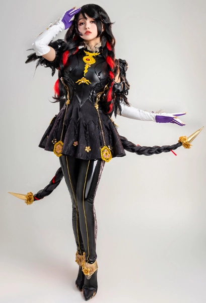 Bayonetta 3 Bayonetta Cereza Cosplay Costume Backless Dress with Leggings and Gloves