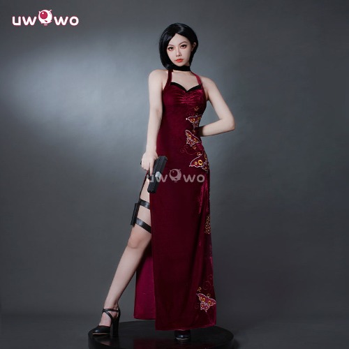 Uwowo Collab Series: Game Ada Velvet Qipao Chinese Dress Cosplay Costume - 【Pre-sale】XL