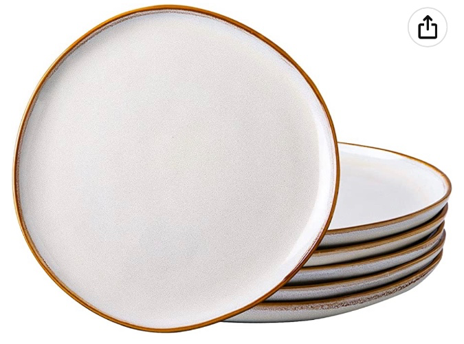 Ceramic Plates Set of 6- Ivory
