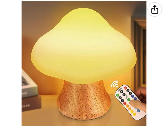 Wooden Mushroom Lamp