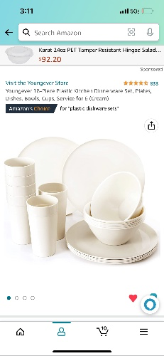 18-Piece Plastic Dinnerware Set