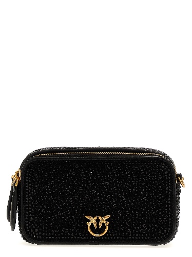 Camera Case Full Strass Crossbody Bags Black - OS