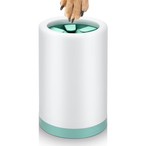 Pfotenreiniger für Hunde, ‎Abnehmbaren Hundepfoten Reiniger, Tragbare Hundepfoten Reiniger, Tragbarer Pfotenpflege Hunde mit Weichen Silikonborsten funktioniert für alle Hundegrößen (Grün) - Grün