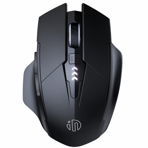 Wireless Mouse,Rechargeable Mouse Wireless 2.4G USB(Battery Level Visible) Ergonomic Computer Mouse,3 Levels DPI,Silent Wireless Mice for Laptop PC Computer(Black) - Black