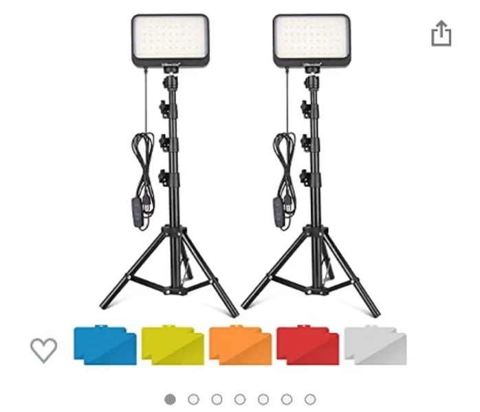 Amazon.com : UBeesize LED Video Light Kit, 2Pcs Dimmable Continuous Portable Photography Lighting with Adjustable Tripod Stand & Color Filters for Tabletop/Low-Angle Shooting, for Zoom, Game Streaming, YouTube : Electronics