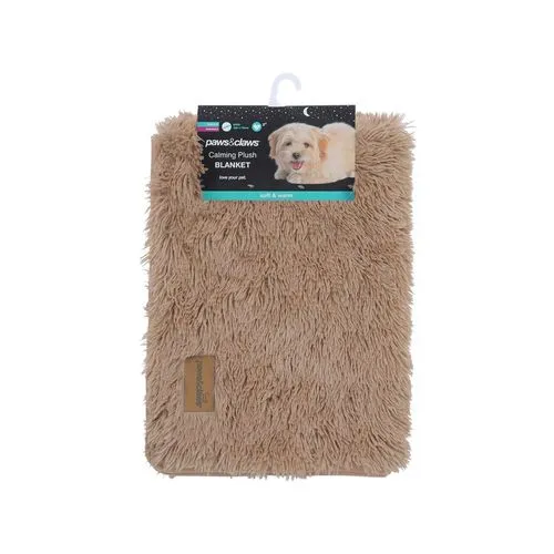 Paws & Claws Calming 70x100cm Plush Blanket - Camel