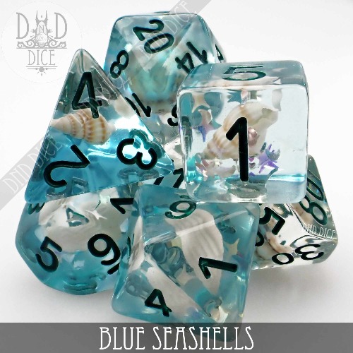 Blue Seashells Dice Set