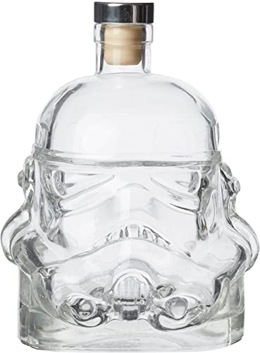 Original Stormtrooper Decanter, Transparent, for Whiskey, Bourbon & Scotch, 750ml, Original Cork Seal - Thumbs Up! - Stormtrooper Decanter